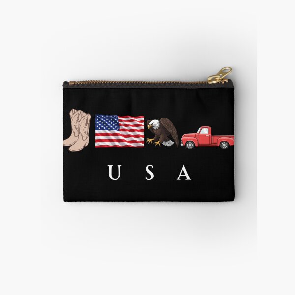 Item preview, USA Patriotic Symbols Cowboy Boots Eagle Red Pickup Truck designed and sold by tarzbol.