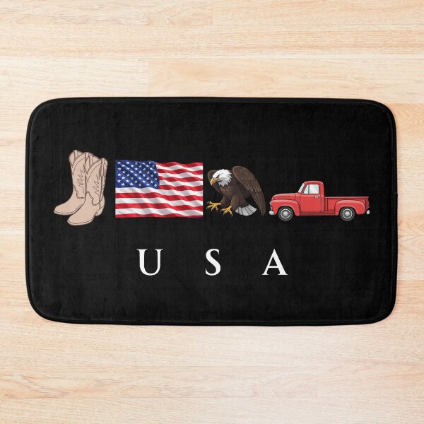 Item preview, USA Patriotic Symbols Cowboy Boots Eagle Red Pickup Truck designed and sold by tarzbol.