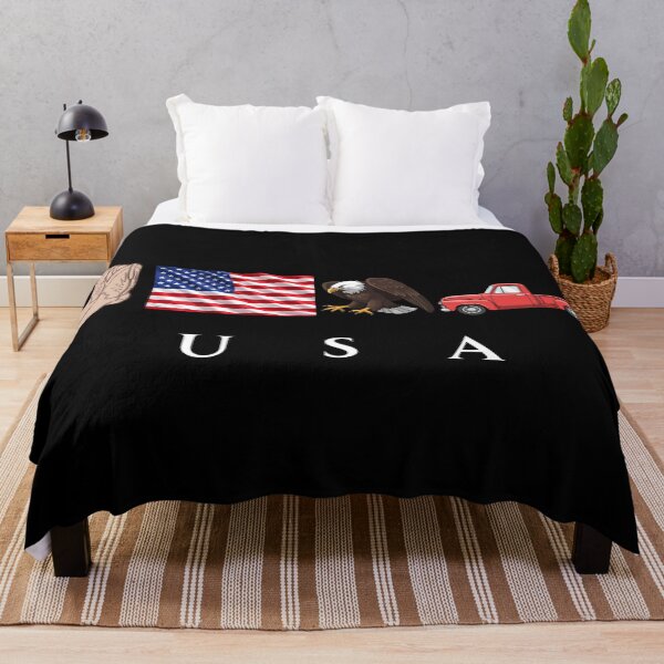 Item preview, USA Patriotic Symbols Cowboy Boots Eagle Red Pickup Truck designed and sold by tarzbol.