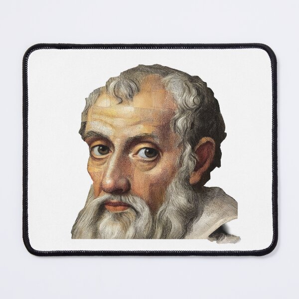 Item preview, Galileo – Father of Science Collage Portrait Art Print | Astronomy Physics Renaissance Poster designed and sold by OzzFrequency.