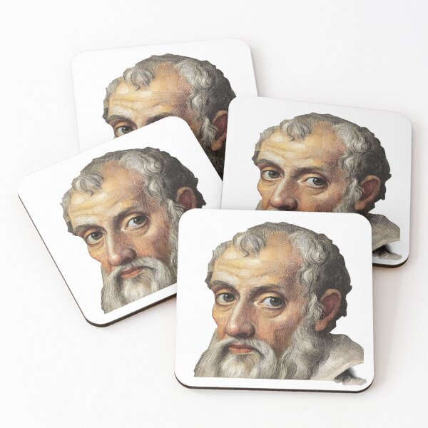 Item preview, Galileo – Father of Science Collage Portrait Art Print | Astronomy Physics Renaissance Poster designed and sold by OzzFrequency.