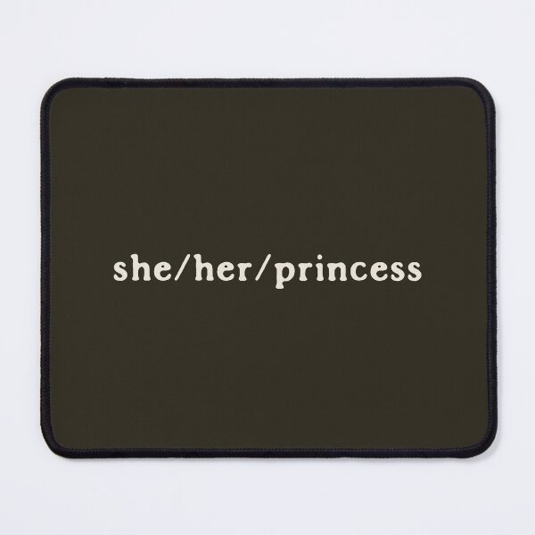 Item preview, Funny Lesbian Joke She Her Princess Pronouns (black) designed and sold by TackyTime.