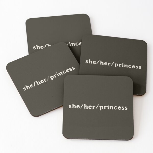 Item preview, Funny Lesbian Joke She Her Princess Pronouns (black) designed and sold by TackyTime.