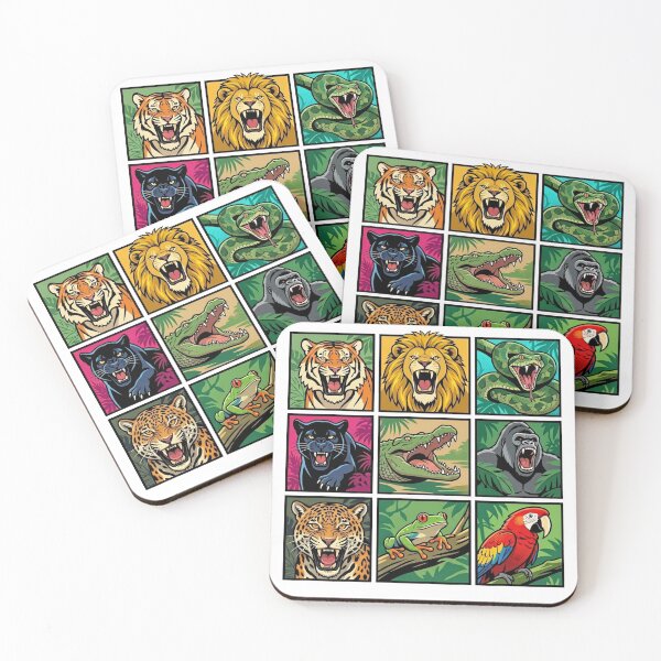 Item preview, Wild Jungle Animals Pop Art Collage designed and sold by redsharkuk.