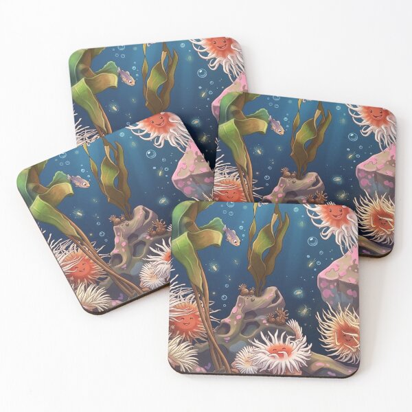 Item preview, A vibrant glowing oranges and creamy whites of the sea anemones designed and sold by AirCrayons27.
