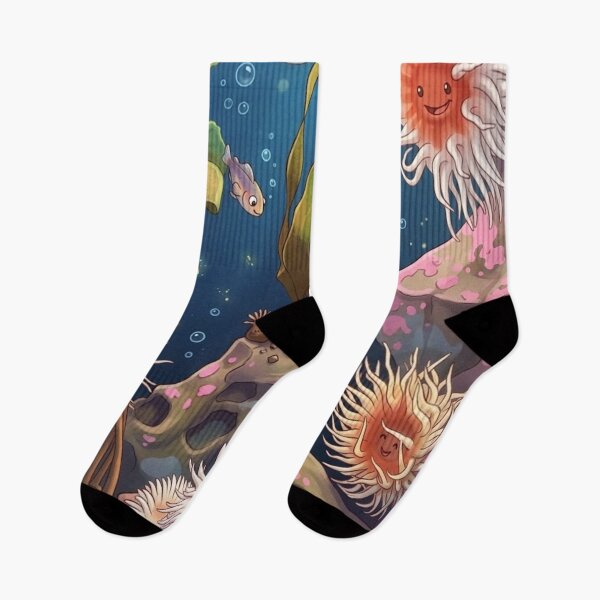 Item preview, A vibrant glowing oranges and creamy whites of the sea anemones designed and sold by AirCrayons27.