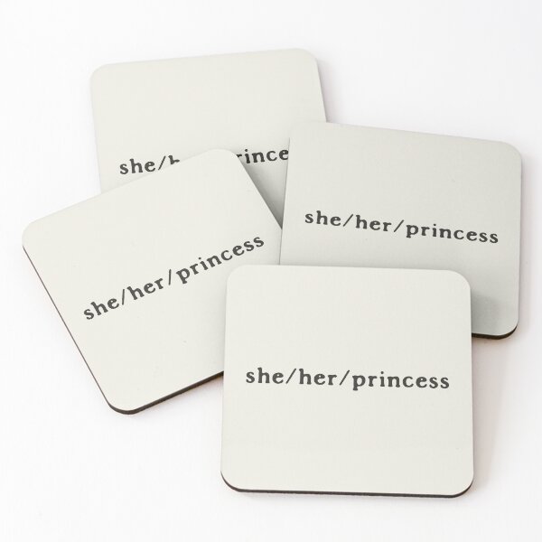 Item preview, Funny Lesbian Joke She Her Princess Pronouns (black) designed and sold by TackyTime.