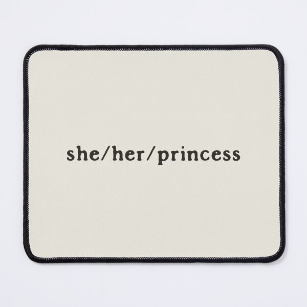 Item preview, Funny Lesbian Joke She Her Princess Pronouns (black) designed and sold by TackyTime.