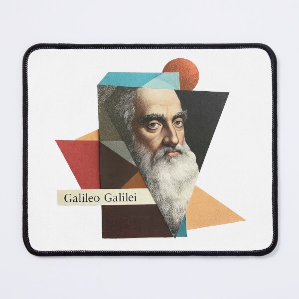 Item preview, Galileo – Father of Science Collage Portrait Art Print | Astronomy Physics Renaissance Poster designed and sold by OzzFrequency.