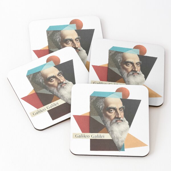 Item preview, Galileo – Father of Science Collage Portrait Art Print | Astronomy Physics Renaissance Poster designed and sold by OzzFrequency.
