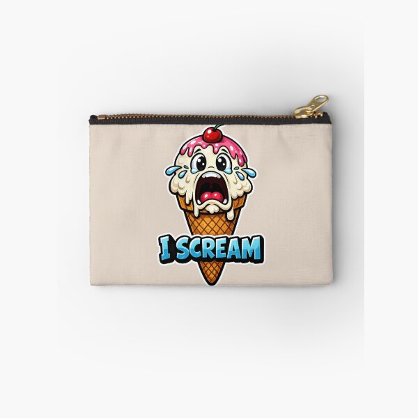 Item preview, I Scream Ice Cream Pun Funny Screaming Ice Cream Cone Cartoon designed and sold by WordPlayStudio.