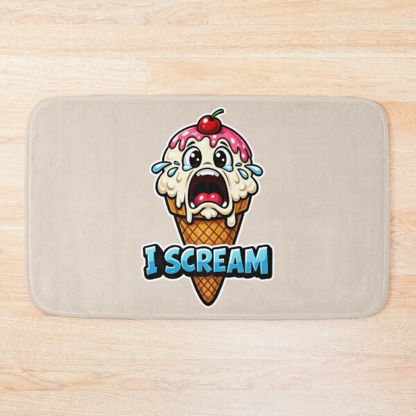 Item preview, I Scream Ice Cream Pun Funny Screaming Ice Cream Cone Cartoon designed and sold by WordPlayStudio.