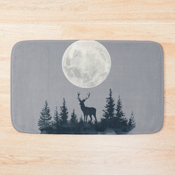 Item preview, Watercolor Stag and Moon Silhouette | Enchanted Forest Art designed and sold by Biedroneczka.