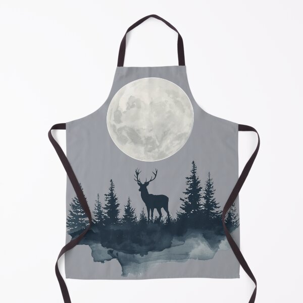 Item preview, Watercolor Stag and Moon Silhouette | Enchanted Forest Art designed and sold by Biedroneczka.