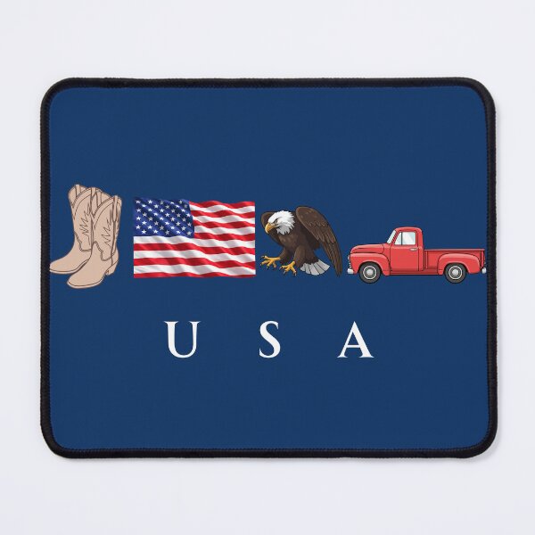 Item preview, USA Patriotic Symbols Cowboy Boots Eagle Red Pickup Truck designed and sold by tarzbol.