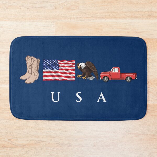 Item preview, USA Patriotic Symbols Cowboy Boots Eagle Red Pickup Truck designed and sold by tarzbol.