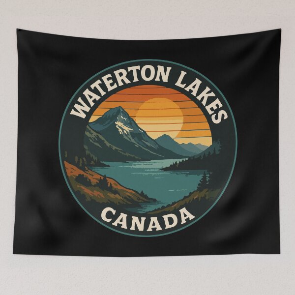Item preview, Waterton Lakes National Park Canada Retro Travel designed and sold by TomFrontierArt.