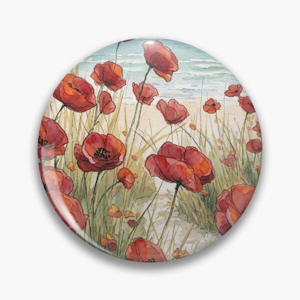 Item preview, poppy flowers near the beach designed and sold by sid1802.