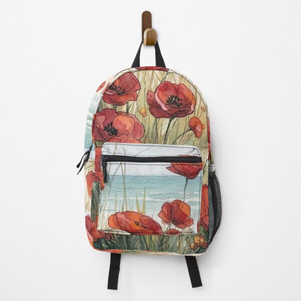 Item preview, poppy flowers near the beach designed and sold by sid1802.