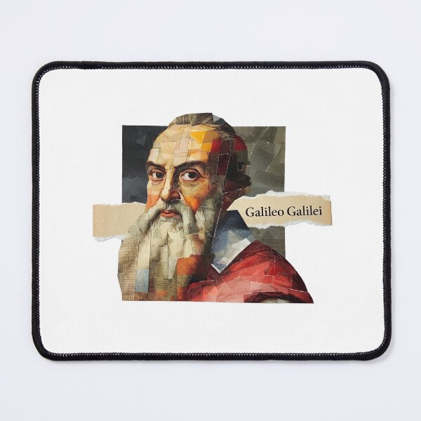 Item preview, Galileo – Father of Science Collage Portrait Art Print | Astronomy Physics Renaissance Poster designed and sold by OzzFrequency.
