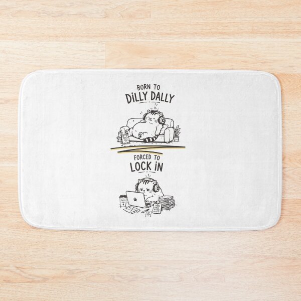 Item preview, Born to Dilly Dally Forced to Lock In – Funny Lazy Cat Meme Shirt designed and sold by La-Nuna.