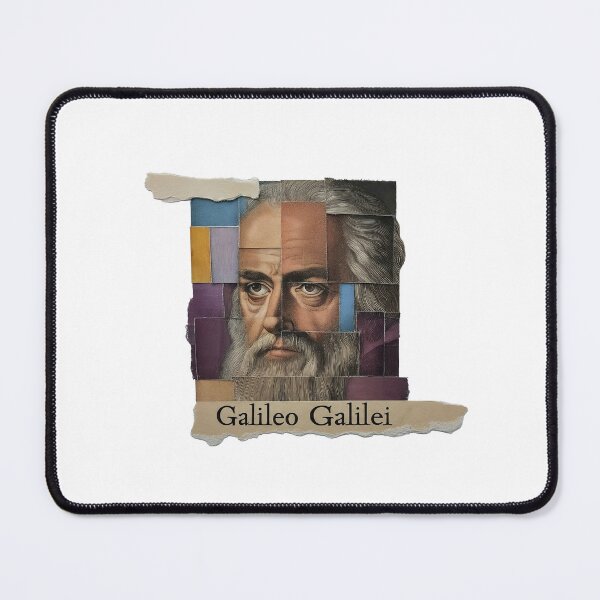 Item preview, Galileo – Father of Science Collage Portrait Art Print | Astronomy Physics Renaissance Poster designed and sold by OzzFrequency.