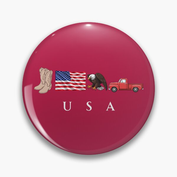 Item preview, USA Patriotic Symbols Cowboy Boots Eagle Red Pickup Truck designed and sold by tarzbol.