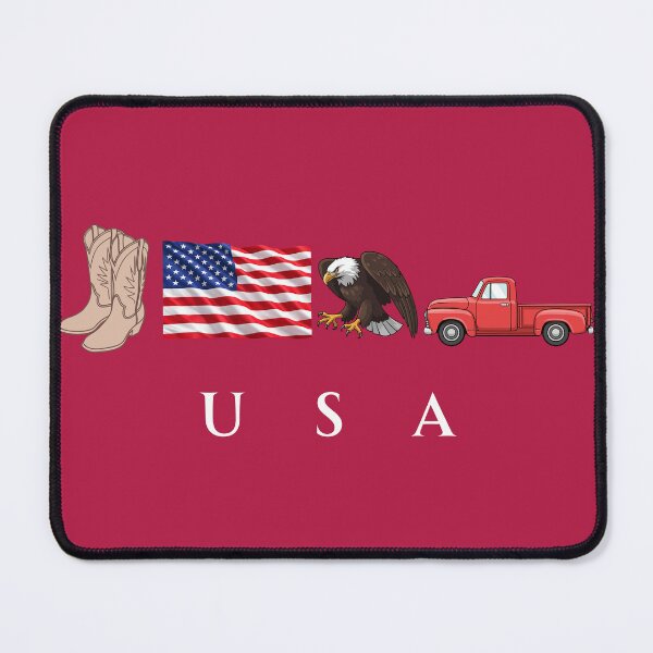 Item preview, USA Patriotic Symbols Cowboy Boots Eagle Red Pickup Truck designed and sold by tarzbol.