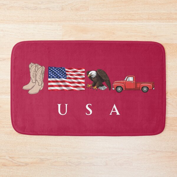 Item preview, USA Patriotic Symbols Cowboy Boots Eagle Red Pickup Truck designed and sold by tarzbol.