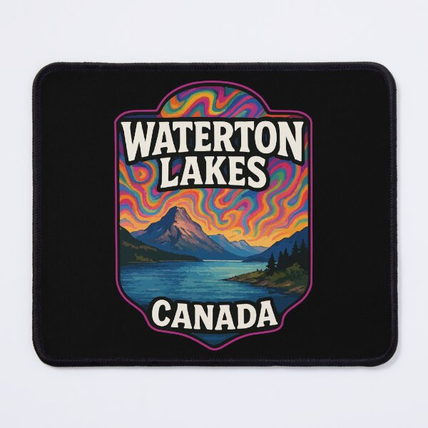 Item preview, Waterton Lakes National Park Psychedelic Trippy Travel designed and sold by TomFrontierArt.