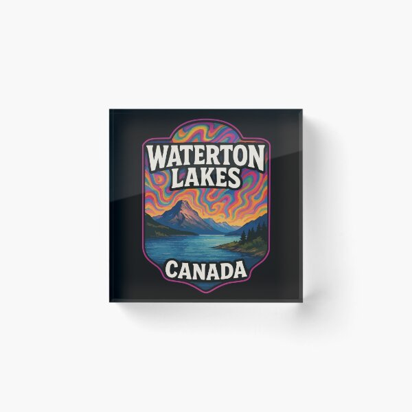Item preview, Waterton Lakes National Park Psychedelic Trippy Travel designed and sold by TomFrontierArt.