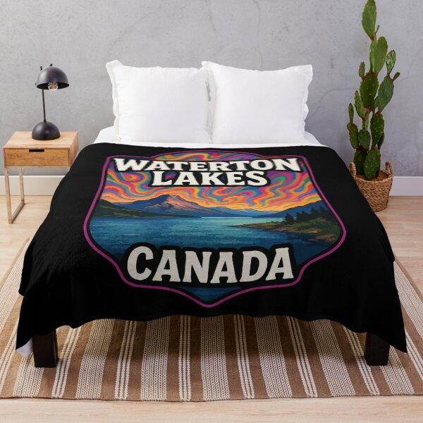 Item preview, Waterton Lakes National Park Psychedelic Trippy Travel designed and sold by TomFrontierArt.