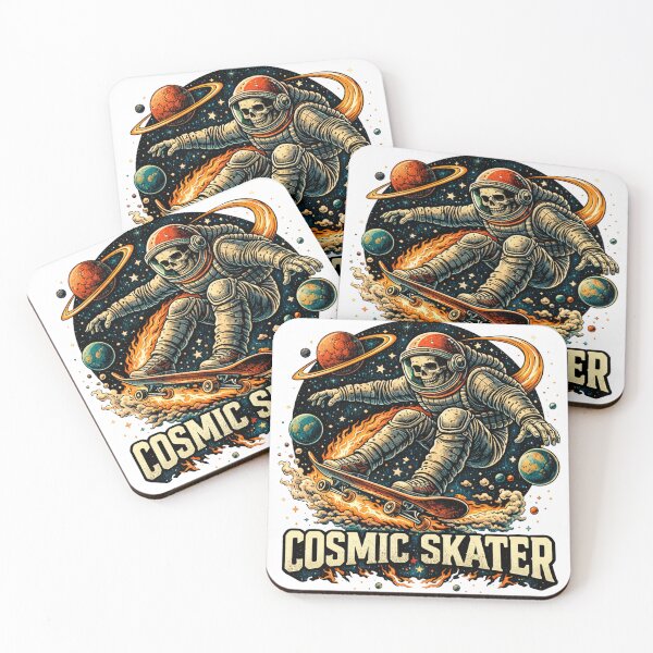 Item preview, Cosmic Skater Planet Saturn Retro Wave Style designed and sold by JonelleTshirts.