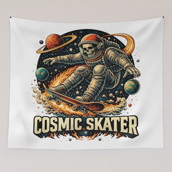 Item preview, Cosmic Skater Planet Saturn Retro Wave Style designed and sold by JonelleTshirts.