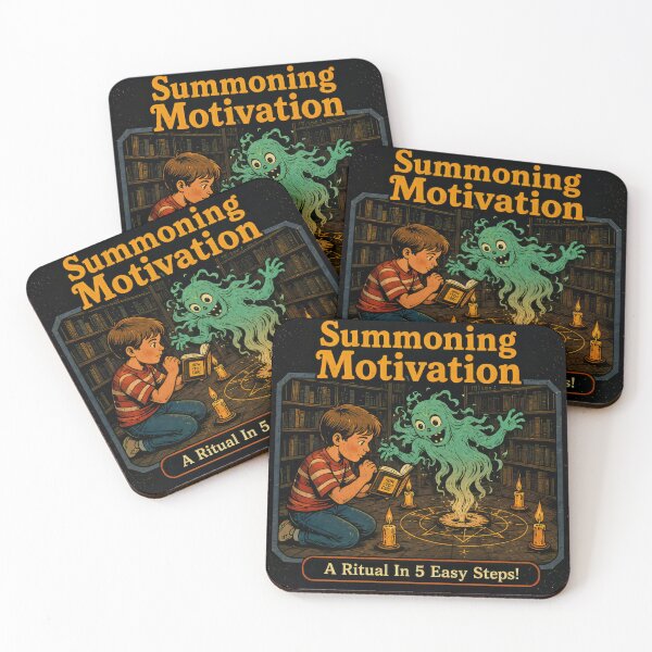 Item preview, Summoning Motivation – Retro Occult Self Help Humor Art designed and sold by 4TinyPaws.