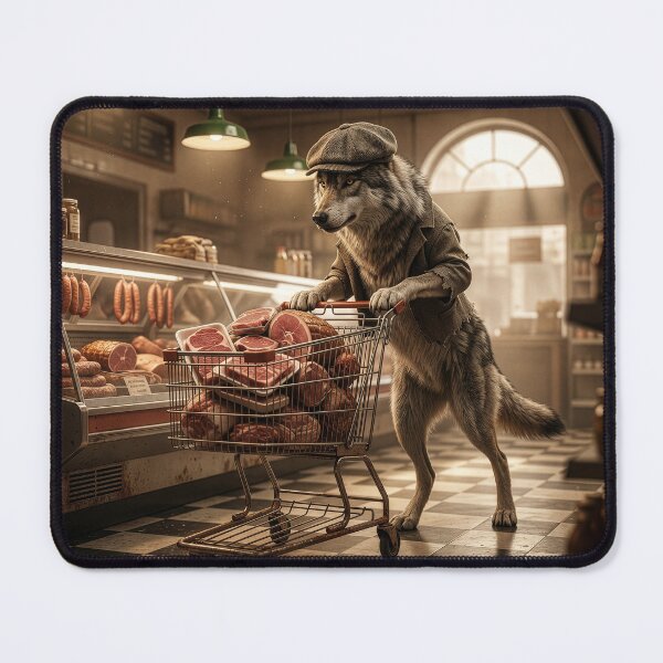 Item preview, Wolf in Human Clothing Visits the Butcher designed and sold by Tridentulus.