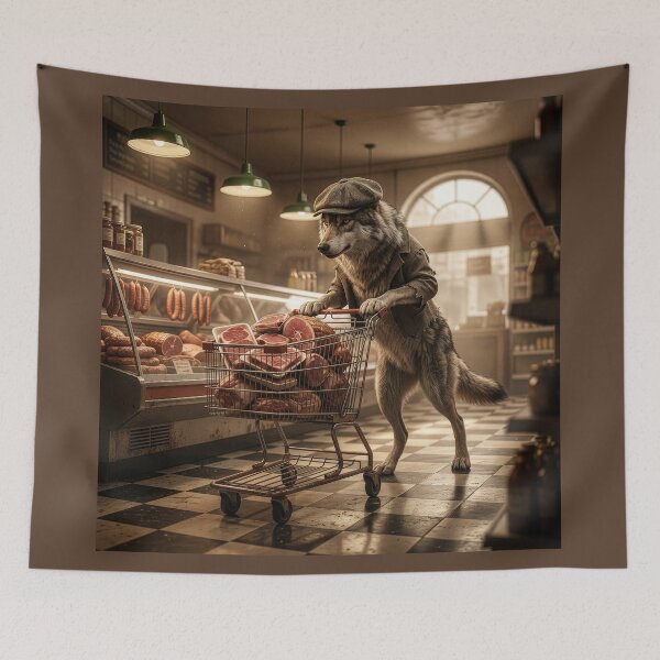 Item preview, Wolf in Human Clothing Visits the Butcher designed and sold by Tridentulus.
