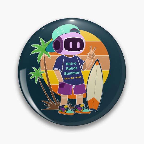 Item preview, Retro Robot Summer - Tech Humor Ctrl Alt Chill Surfer Bot designed and sold by Print Expert.