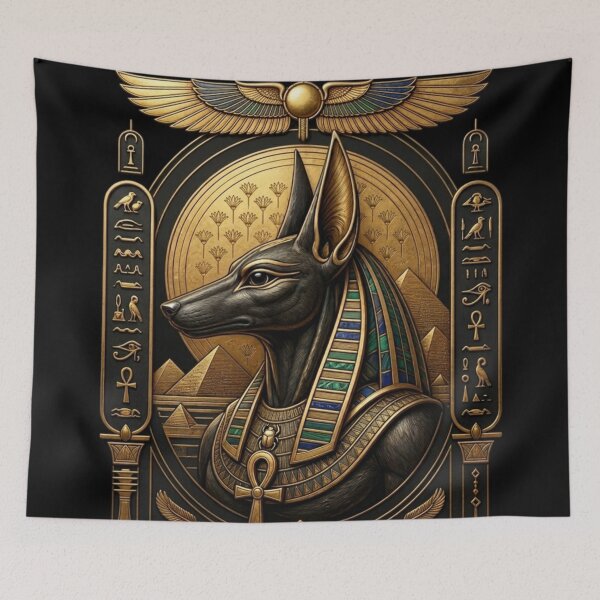 Item preview, Anubis God of the Afterlife Ancient Egyptian Gold Relief designed and sold by Queen Cleopatra.