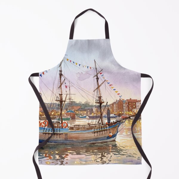 Item preview, Whitby Harbour Watercolour Style designed and sold by InkAndLatitude.