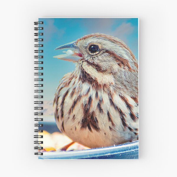 Item preview, Song Sparrow on Bird Feeder, Animal Portrait designed and sold by AMacGPhilly.