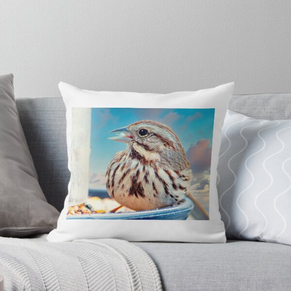 Item preview, Song Sparrow on Bird Feeder, Animal Portrait designed and sold by AMacGPhilly.