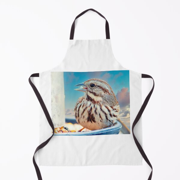 Item preview, Song Sparrow on Bird Feeder, Animal Portrait designed and sold by AMacGPhilly.