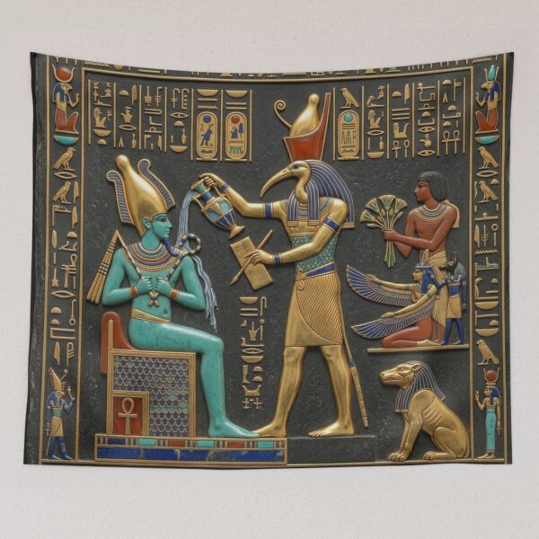 Item preview, Thoth and Osiris Ancient Egyptian Sacred Ritual Relief designed and sold by Queen Cleopatra.
