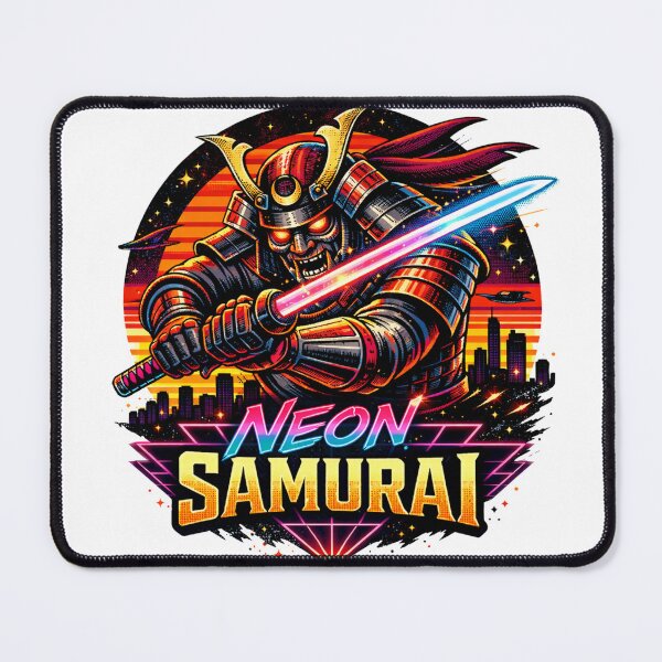 Item preview, Neon Cyberpunk Samurai Futuristic Oni Mask designed and sold by JonelleTshirts.