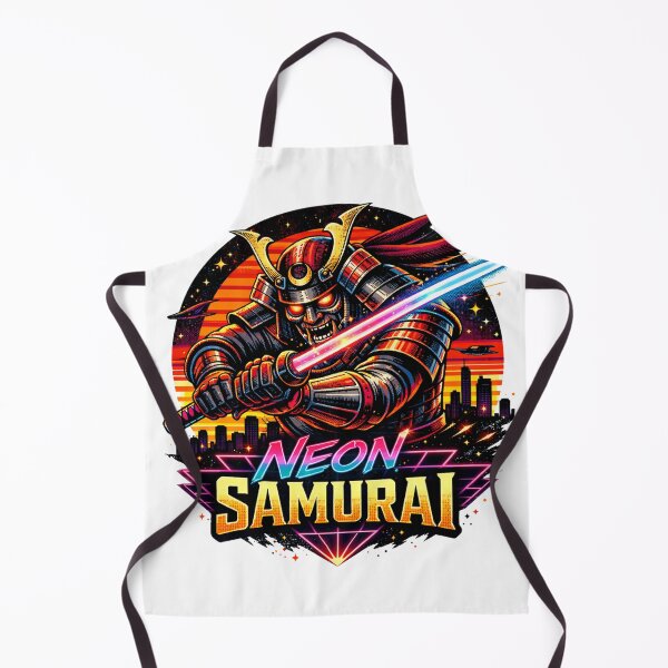 Item preview, Neon Cyberpunk Samurai Futuristic Oni Mask designed and sold by JonelleTshirts.