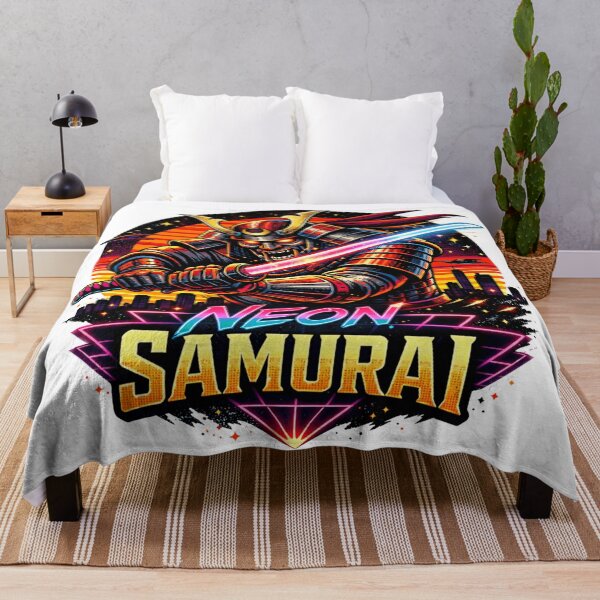Item preview, Neon Cyberpunk Samurai Futuristic Oni Mask designed and sold by JonelleTshirts.