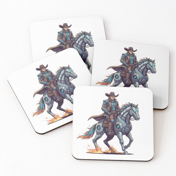 Item preview, Neon Space Cowboy Riding a Robo Horse designed and sold by PixelStyle Studio.