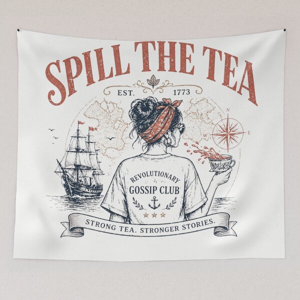 Item preview, Spill The Tea Revolutionary Gossip Club Vintage designed and sold by ZENVIRART.