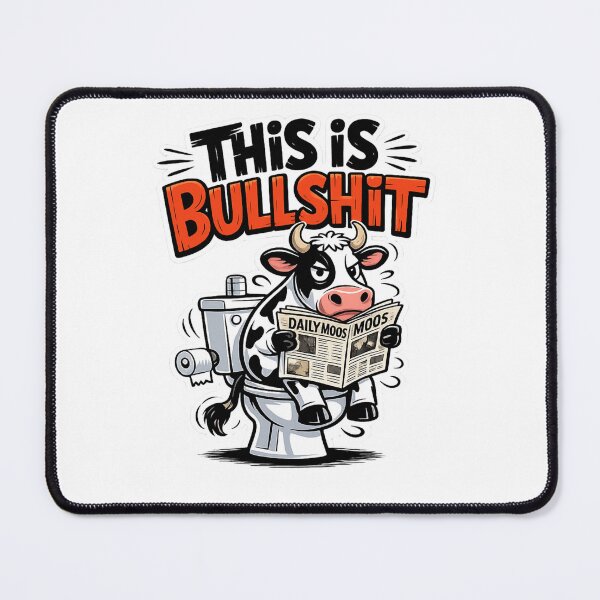 Item preview, Funny Cow Toilet Humor – This Is Bullshit Sticker designed and sold by MerchlyMike.